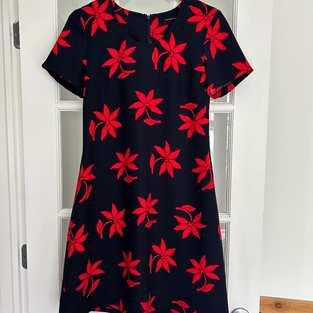 Banana Republic Navy and Red floral dress